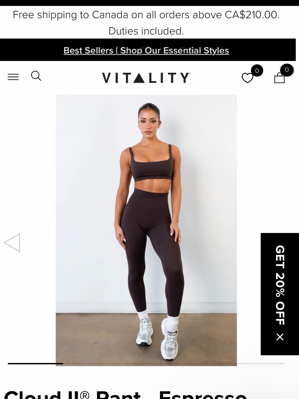 Vitality High-Waist Legging in Espresso